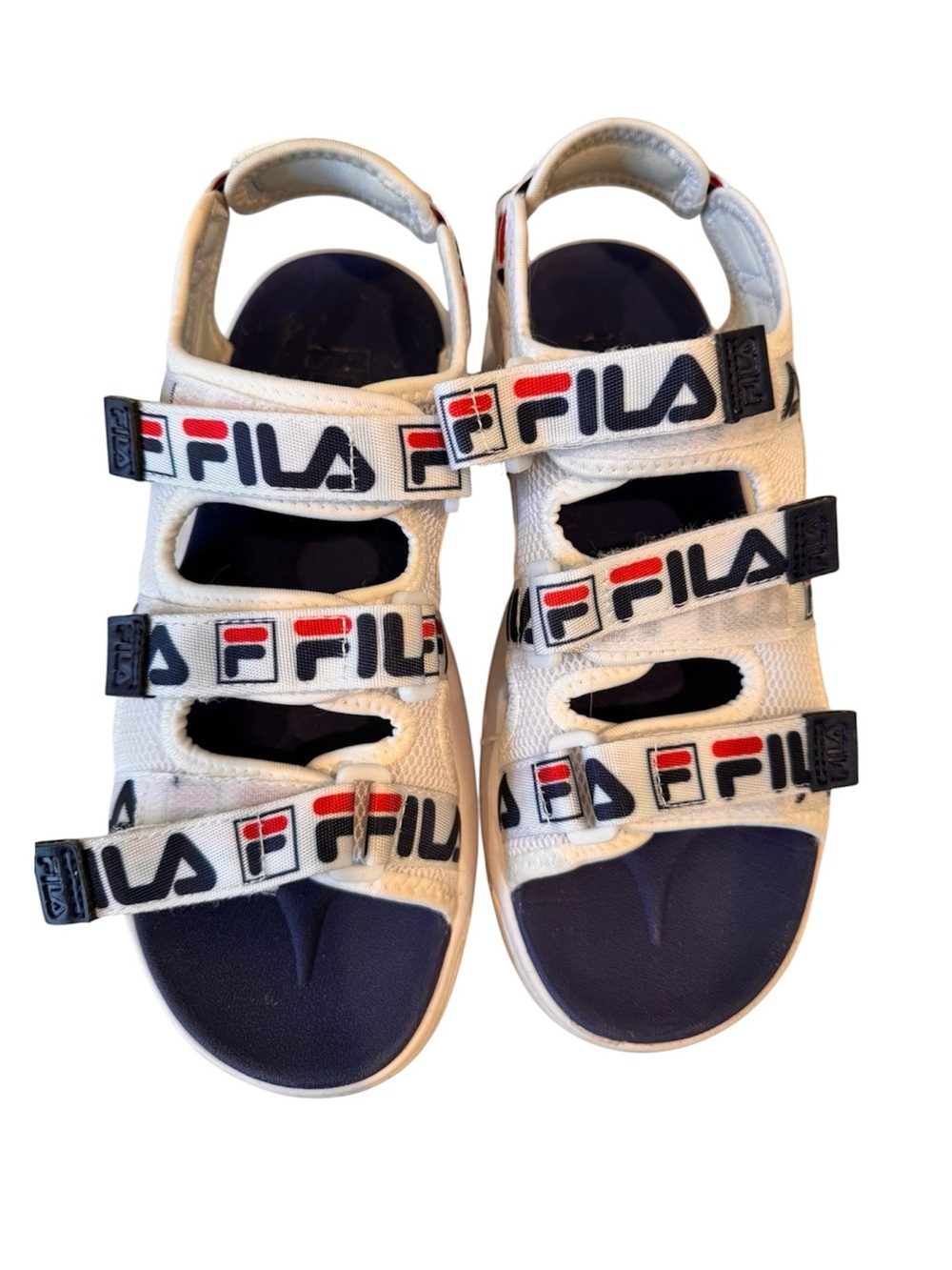 Retro Fila Disruptor Sandals Platform Comfort Shoes Red White blue 8